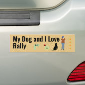 My Dog and I Love Rally Sit v3 バンパーステッカー (車上)
