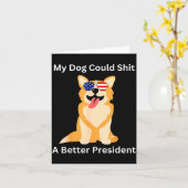 My Dog Could A Better President - Funny Anti Trump カード (黄色い花)