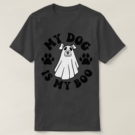 My Dog Is Boo Funny Dog Owner Boo Ghost Lover Hall Tシャツ (デザイン正面)