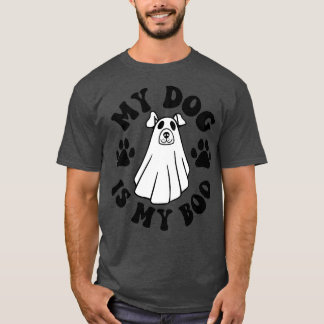 My Dog Is Boo Funny Dog Owner Boo Ghost Lover Hall Tシャツ