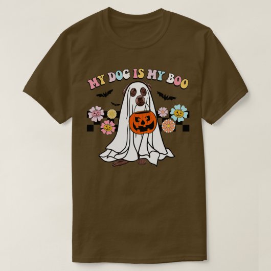 My Dog Is Boo Funny Labrador Boo Ghost Lover Hallo Tシャツ (デザイン正面)