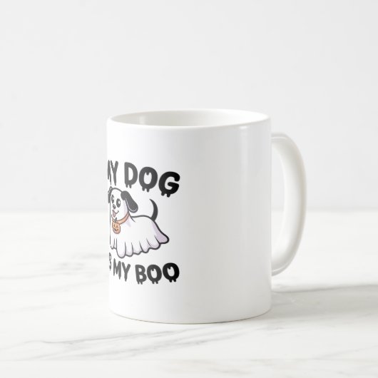 My Dog Is My Boo Shirt -おもしろい犬恋人ギフト2025 コーヒーマグカップ (正面右)