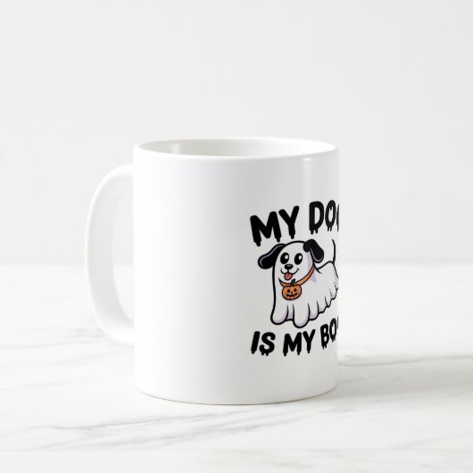 My Dog Is My Boo Shirt -おもしろい犬恋人ギフト2025 コーヒーマグカップ (正面左)