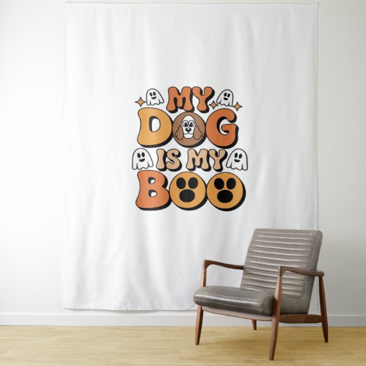 My Dog Is My Boo Shirt -おもしろい犬恋人ギフト2025 タペストリー (インサイチュ)