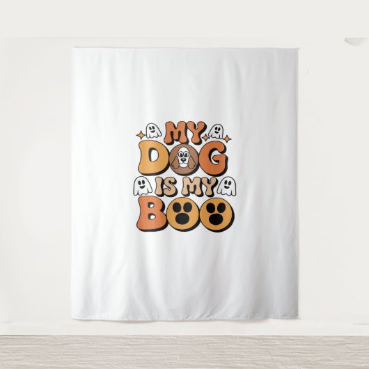 My Dog Is My Boo Shirt -おもしろい犬恋人ギフト2025 タペストリー (正面)