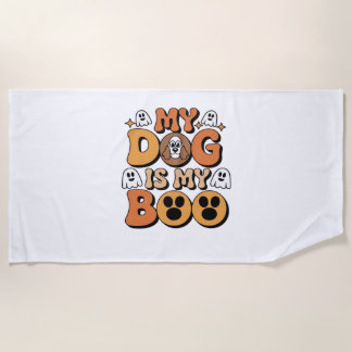 My Dog Is My Boo Shirt -おもしろい犬恋人ギフト2025 ビーチタオル