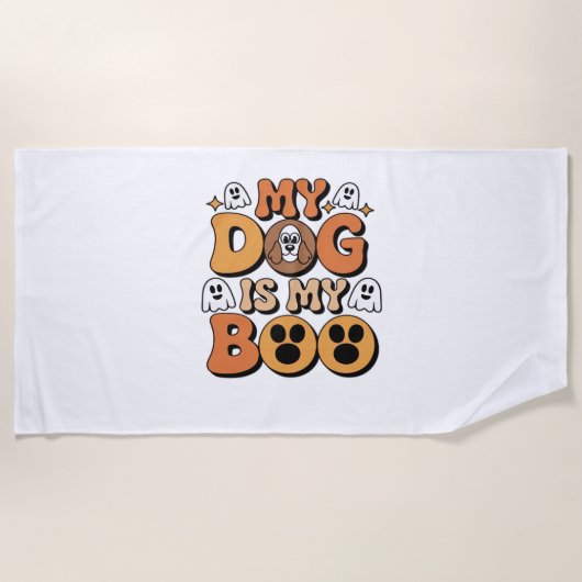 My Dog Is My Boo Shirt -おもしろい犬恋人ギフト2025 ビーチタオル (正面)