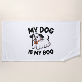 My Dog Is My Boo Shirt -おもしろい犬恋人ギフト2025 ビーチタオル