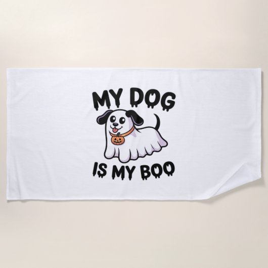 My Dog Is My Boo Shirt -おもしろい犬恋人ギフト2025 ビーチタオル (正面)
