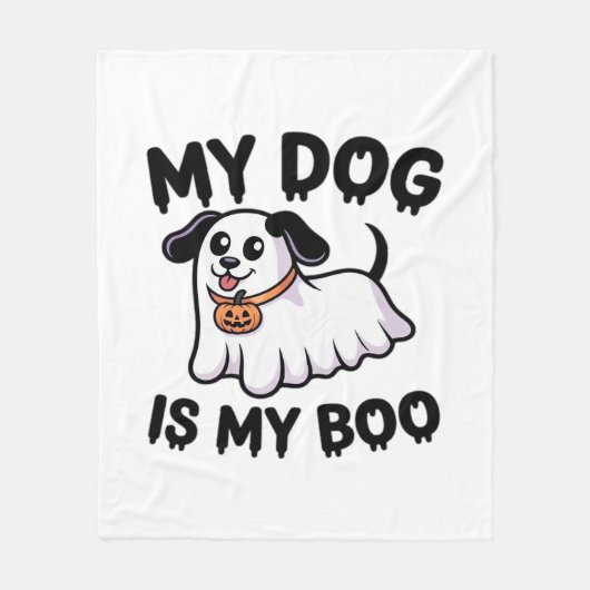 My Dog Is My Boo Shirt -おもしろい犬恋人ギフト2025 フリースブランケット (正面)