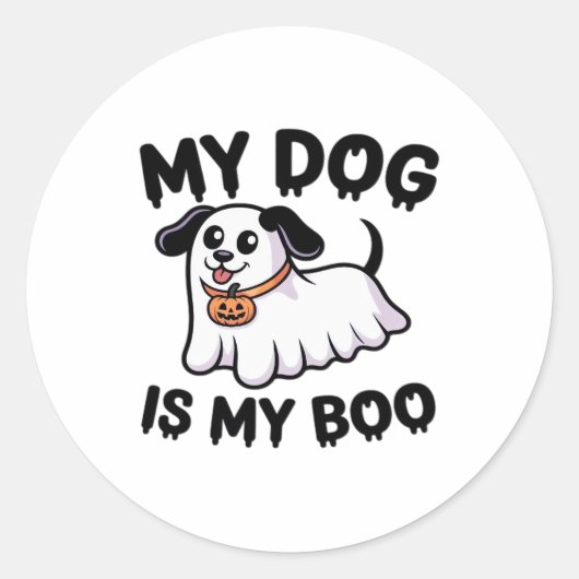 My Dog Is My Boo Shirt -おもしろい犬恋人ギフト2025 ラウンドシール (正面)
