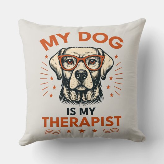 My dog is my therapist クッション (裏面)