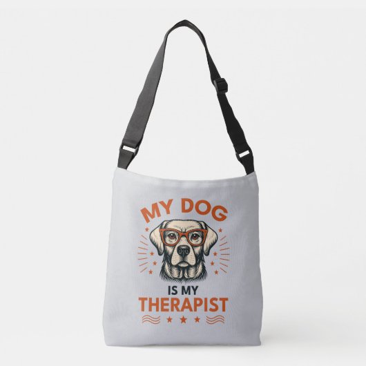 My dog is my therapist クロスボディバッグ (正面)