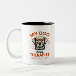 My dog is my therapist ツートーンマグカップ