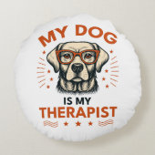 My dog is my therapist ラウンドクッション (裏面)