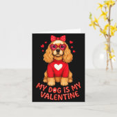 My Dog Is My Valentine American Er Spaniel Heart G カード (黄色い花)
