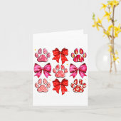 My Dog Is My Valentine Coquette Bow Dog Paw Valent カード (黄色い花)