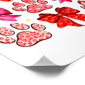 My Dog Is My Valentine Coquette Bow Dog Paw Valent ポスター (角)