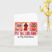 My Dog Is My Valentine Cute Dachshund Dogs For Dog カード (黄色い花)