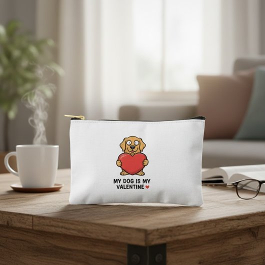 My Dog Is My Valentine | Cute Unisex Dog Lover Shi アクセサリーポーチ