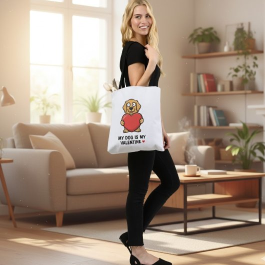 My Dog Is My Valentine | Cute Unisex Dog Lover Shi トートバッグ