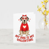 My Dog Is My Valentine Dalmatian Heart Gles Bow Do カード (黄色い花)