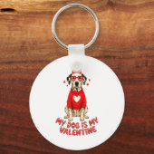 My Dog Is My Valentine Dalmatian Heart Gles Bow Do キーホルダー (正面)
