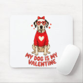 My Dog Is My Valentine Dalmatian Heart Gles Bow Do マウスパッド (マウス)