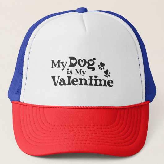 My Dog is My Valentine - Funny Pet Lover Hearts &  キャップ (正面)