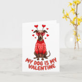 My Dog Is My Valentine Ghound Heart Gles Pet Lover カード (黄色い花)