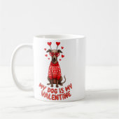 My Dog Is My Valentine Ghound Heart Gles Pet Lover コーヒーマグカップ (左)
