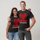 My Dog Is My Valentine Heart Paw Printed Valentine Tシャツ (ユニセックス)