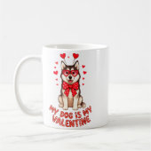 My Dog Is My Valentine Husky Heart Gles Valentines コーヒーマグカップ (左)