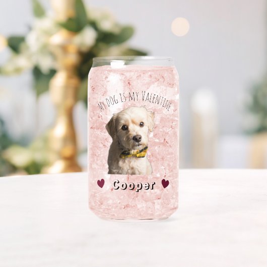 My Dog Is My Valentine – Personalized Pet ガラス缶 (インサイチュ (ウェディング))