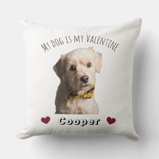 My Dog Is My Valentine – Personalized Pet  クッション (正面)