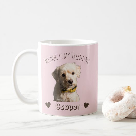 My Dog Is My Valentine – Personalized Pet  コーヒーマグカップ (ドーナツ)