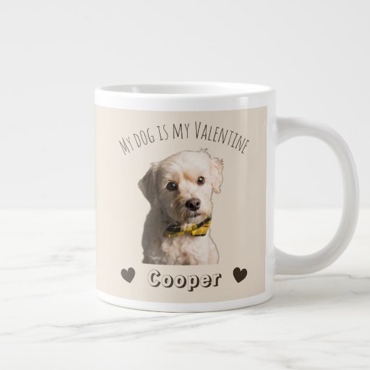 My Dog Is My Valentine – Personalized Pet  ジャンボコーヒーマグカップ (右)