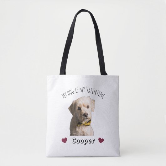 My Dog Is My Valentine – Personalized Pet  トートバッグ (正面)