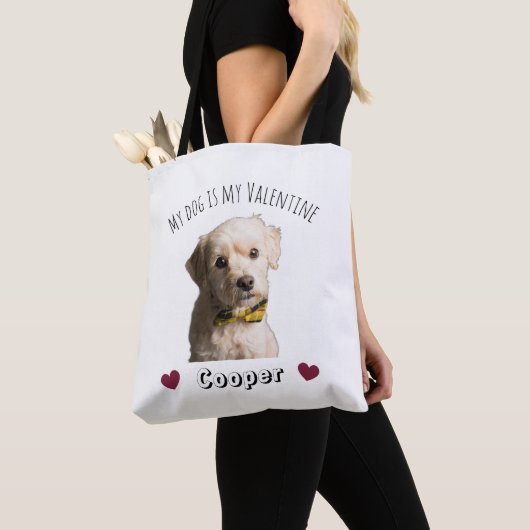 My Dog Is My Valentine – Personalized Pet  トートバッグ (クローズアップ)