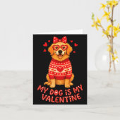My Dog Is My Valentine Retriever Heart Gles Dog Mo カード (黄色い花)