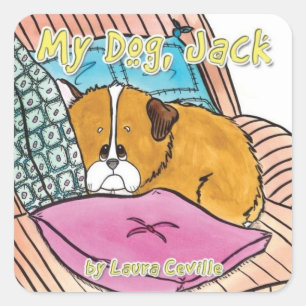 My Dog Jack Sticker by Laura Ceville スクエアシール