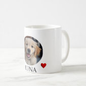 My Dog Personalized Photo & Name Mug with Hearts コーヒーマグカップ (正面右)