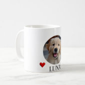 My Dog Personalized Photo & Name Mug with Hearts コーヒーマグカップ (正面左)