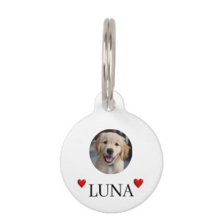My Dog Personalized Photo & Name Round Pet Tag ペット　ネームタグ