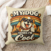 My Dog Thinks I'm Cool Retro Dog Art クッション (ブランケット)