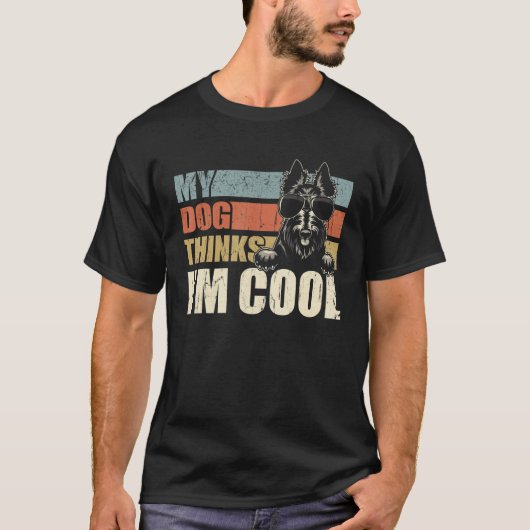 My Dog Thinks I'm Cool Scottish Terrier Retro Dad Tシャツ (正面)