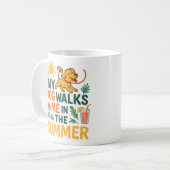 My Dog Walks Me in the Summer - Funny Dog Lover コーヒーマグカップ (正面左)