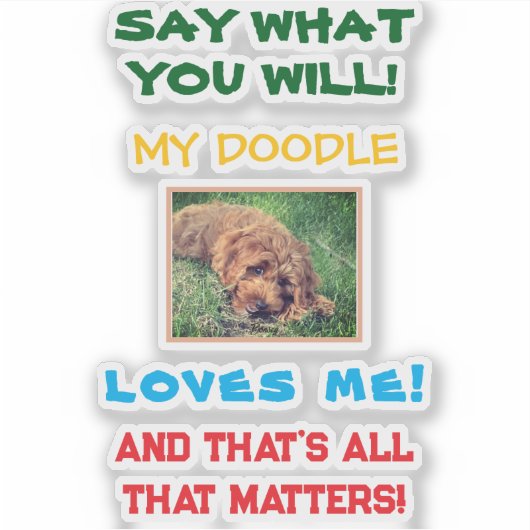 My Doodle Loves Me Personalized シール (正面)