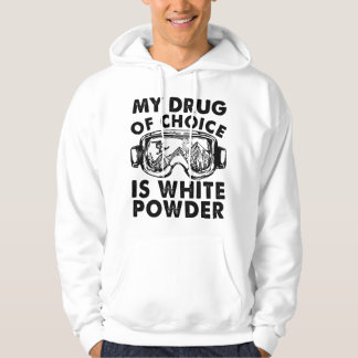 My Drug of Choice Is White Powder Skiing パーカ