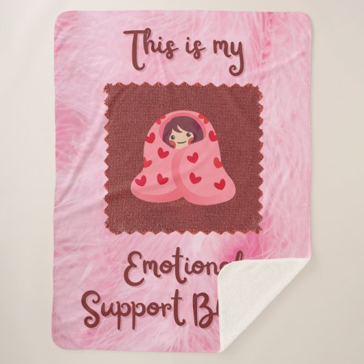 My Emotional Support Blanket with Cozy Girl シェルパブランケット (正面)